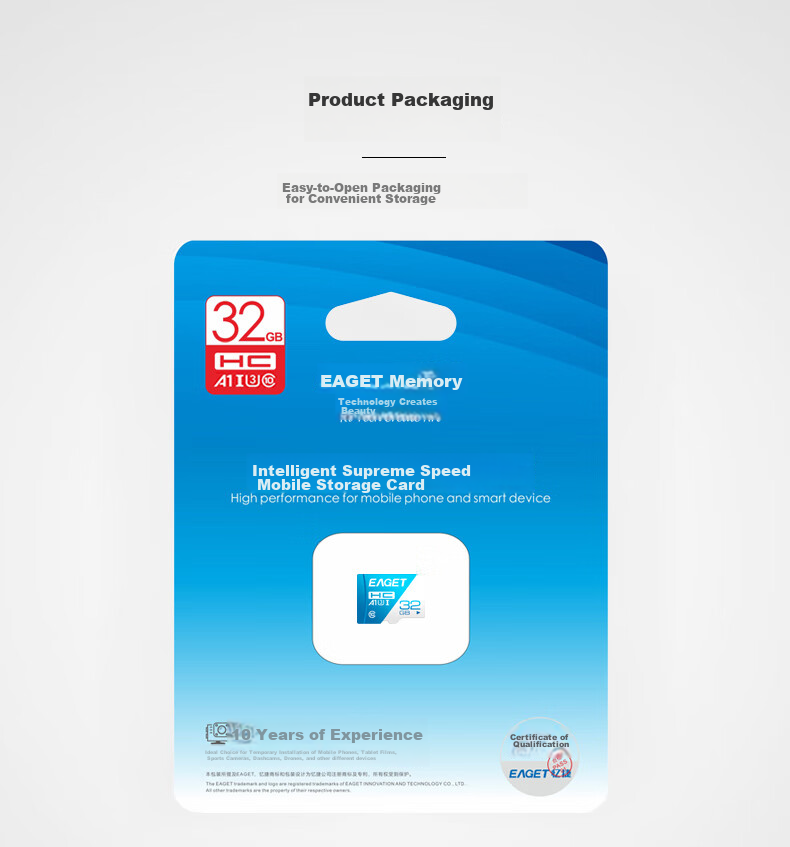 EAGET 32GB TF (MicroSD) Memory Card U1 V10, Dash Cam & Security Monitoring Dedicated Internal Storage Card, High-Speed And Durable 12