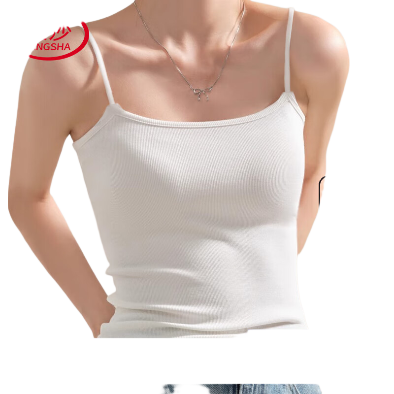 LangSha Women's Camisole Vest 2026 New Spring Summer Padded Slim Fit Sleeveless Top for Layering and Side Breast Coverage