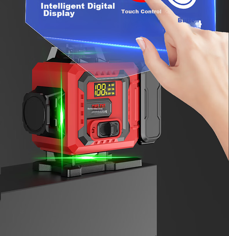 Delixi Electric Green Light 16-Line Infrared Level Laser Dual Power High Precision Strong Light Fine Line Auto Leveling Outdoor Construction 18