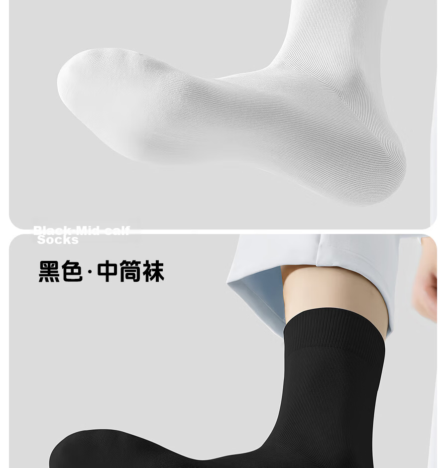 Kelorock Disposable Short Socks Unisex Black and White 20 Pairs Travel Portable Wash-Free Socks 19