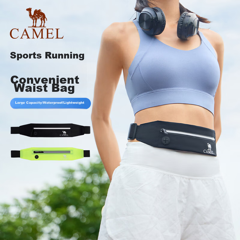 CAMEL Outdoor Multifunctional Sports Waist Bag Large Capacity Portable Chest Bag for Men and Women Running Phone Pouch 173BA9X010A
