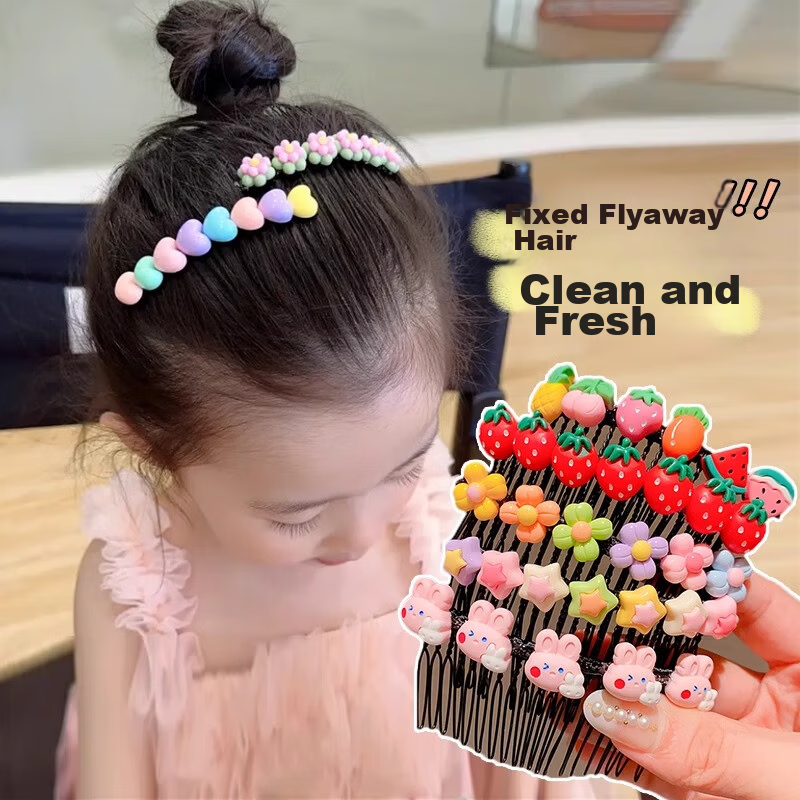 MKING PRETTY Kids Cute Hair Fragment Tool Hair Comb Girls Bang Hair Clip Little Girls Forehead Back Head Hairpin Baby Insert Comb