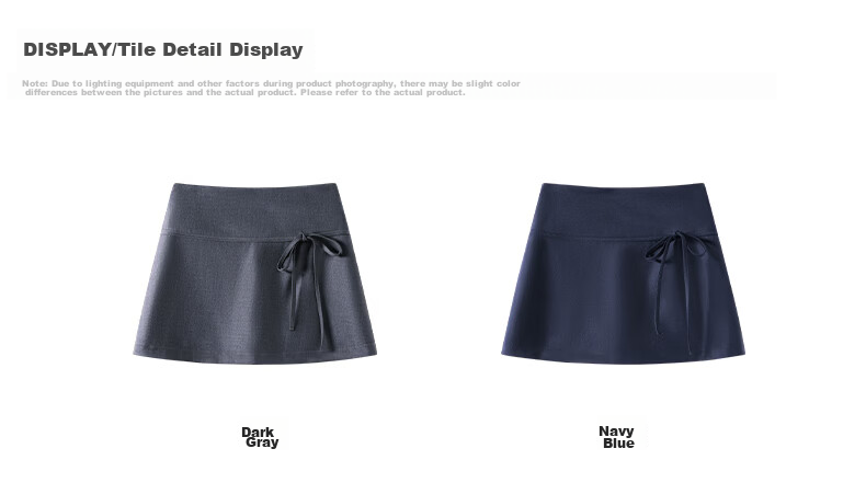 TonLion Women's Short A-Line Skirt Korean Style Petite Elegant Skirt with Bowknot and Anti-Exposure Lining College Style 6