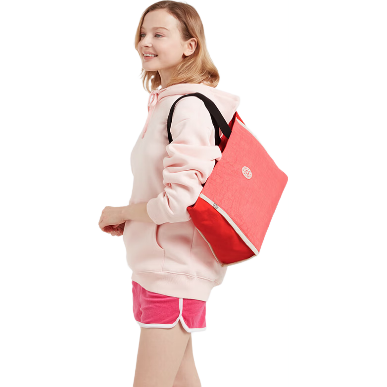 Kipling Lightweight Travel Casual Crossbody Bag NALO Pink Orange Block Patch Birthday Gift