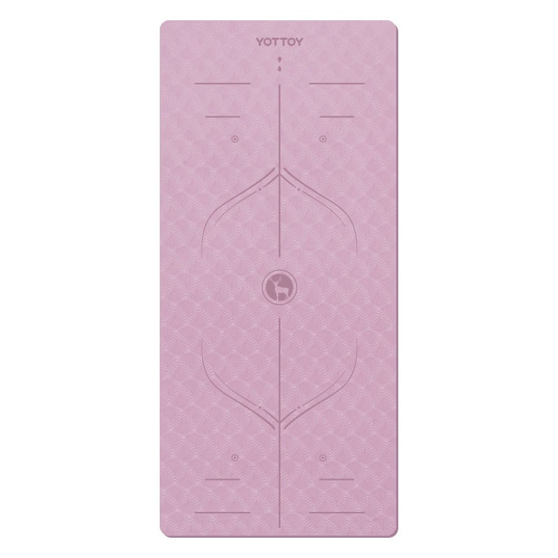 Yottoy Non-Slip Yoga Mat TPE Professional Extra Long and Wide 80cm Women's Exercise Mat Home Fitness Mat Soundproof Shock Absorption