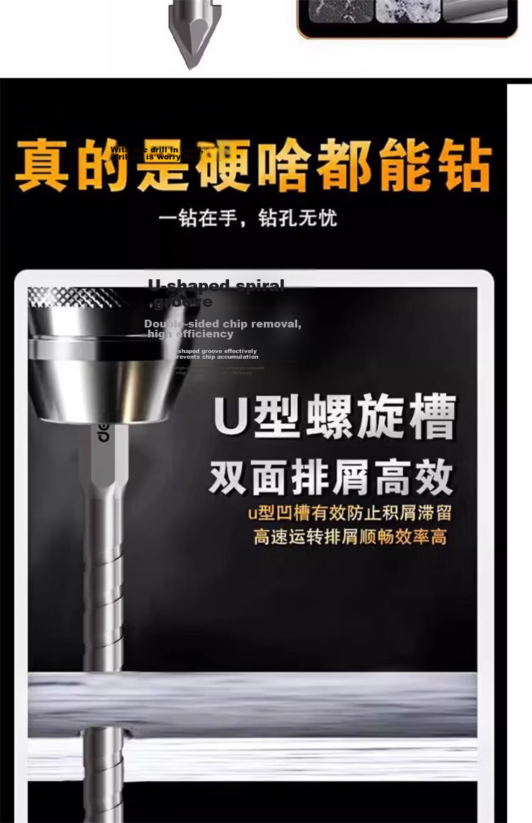 Deli Extended Alloy Eccentric Drill Bit for Dry Drilling Tiles Glass Marble Concrete [12mm] 1 Piece 7