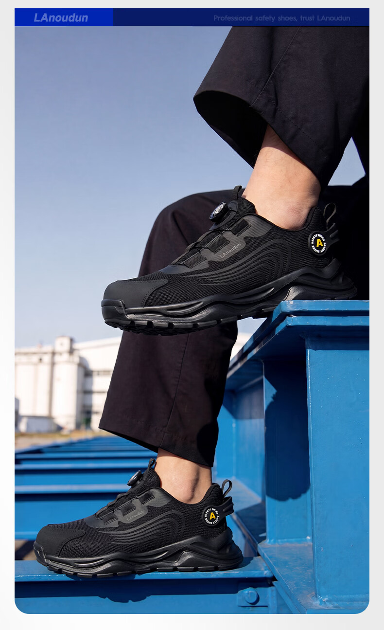 Blue Owl Shield Men's Summer Breathable Ultra-Light Anti-Smash Toe Anti-Puncture Safety Work Shoes DL217T Size 40 17