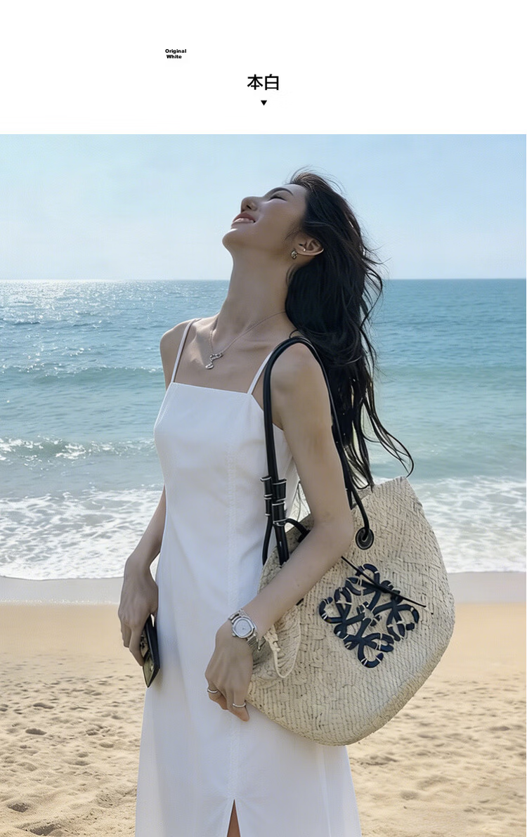 MT Oxygen Pure Cotton Summer Elegant Split Strap Mid-Length Flared Dress Slim Fit High-End Women 9
