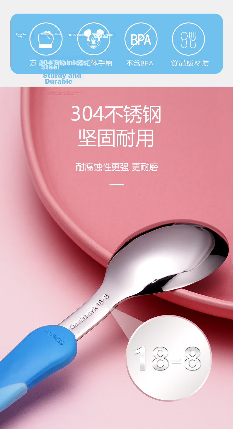 Disney Children's Stainless Steel Spoon Household Tableware Soup Spoon Creative 3D Cute Cartoon Baby Feeding Spoon Lunch Box 10