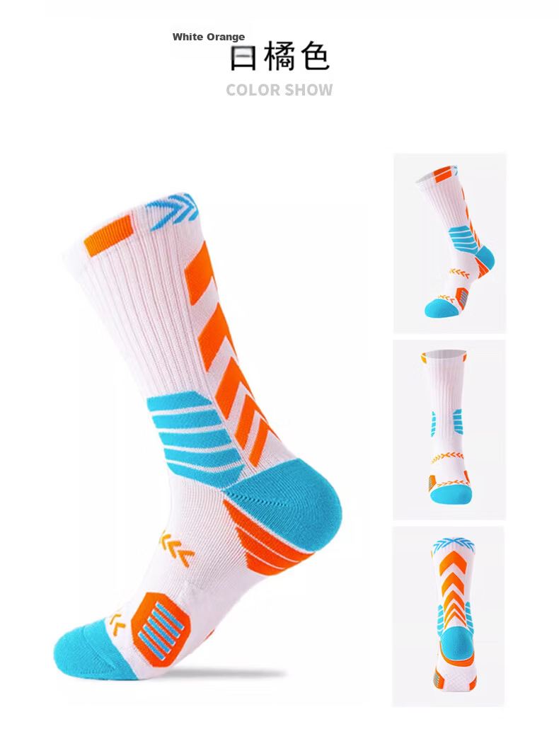 VICTORIATOURIST 3 Pairs Spring Summer Basketball Socks Men Professional Breathable Sports Elite Mid-Calf Running Socks 14