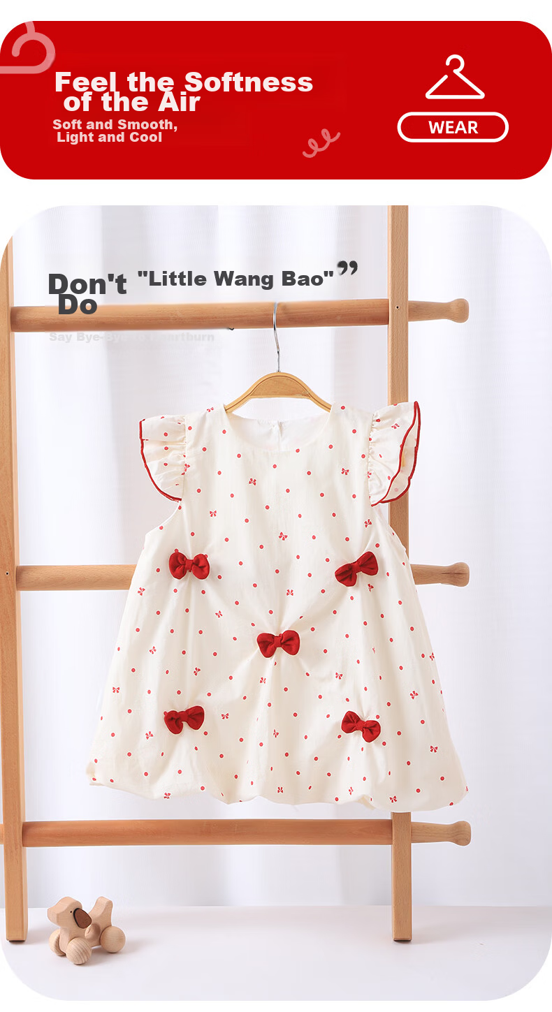Youqi Baby Summer Dress Sleeveless Vest Dress Girls' Spaghetti Strap Dress Children's Princess Dress 3