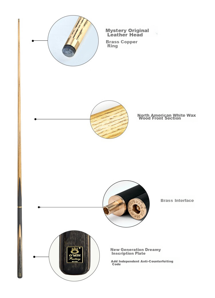 Aomi New Dream Pool Cue, Black Eight Small Tip, Black 8 Chinese Eight-Ball, 16-Color Medium Tip, Score-Chasing, Billiard Cue, 10mm 6