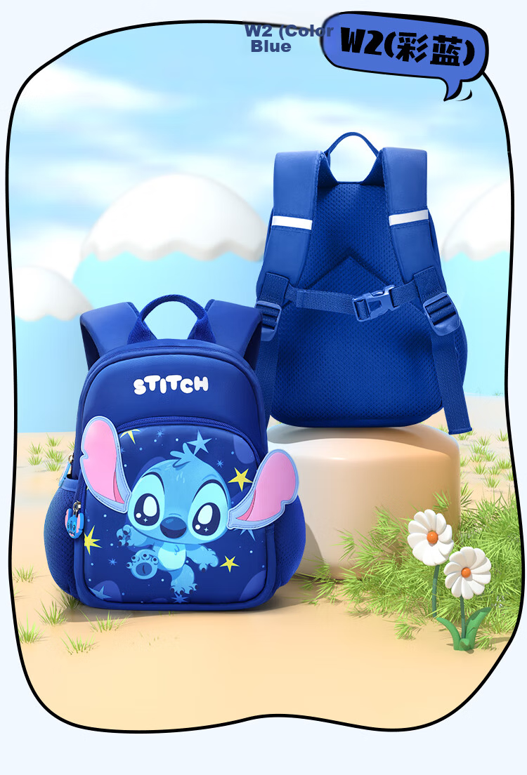 Disney Kindergarten Backpack for Ages 3-6 Lightweight Breathable Outdoor Large Capacity Cute Dinosaur Kids Small Bag Simple Style 14