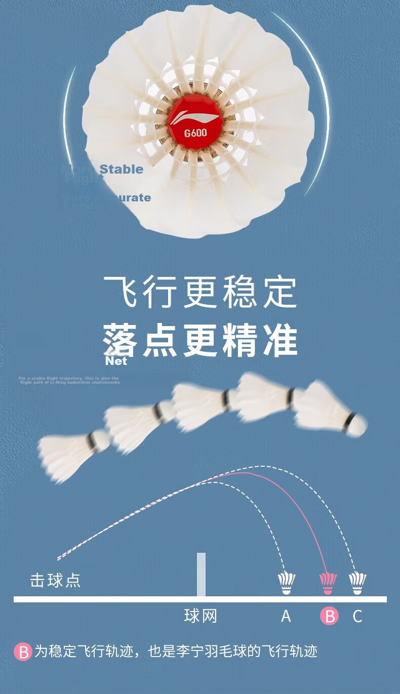 LI-NING Badminton Shuttlecock Durable Training and Provincial Team Match Use Stable Flight and Landing 4