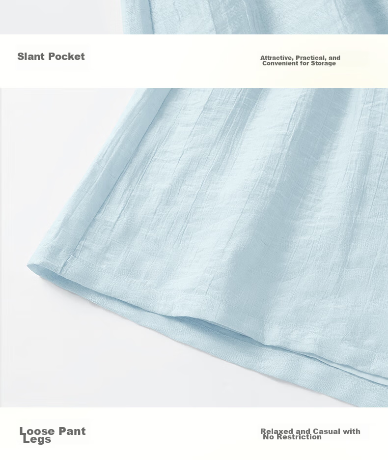 MINISO Women's Linen Shorts Summer 2026 New Popular Five-Point Wide-Leg Pants Skin-Friendly Comfortable Loose Casual Pants 22