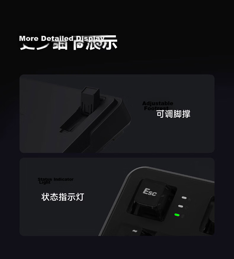Ikbc Answer 87 Three-Mode Mechanical Keyboard 87 Keys Gaming Keyboard Office Typing Good Feel Cool Black Mahjong Switch 45g 11
