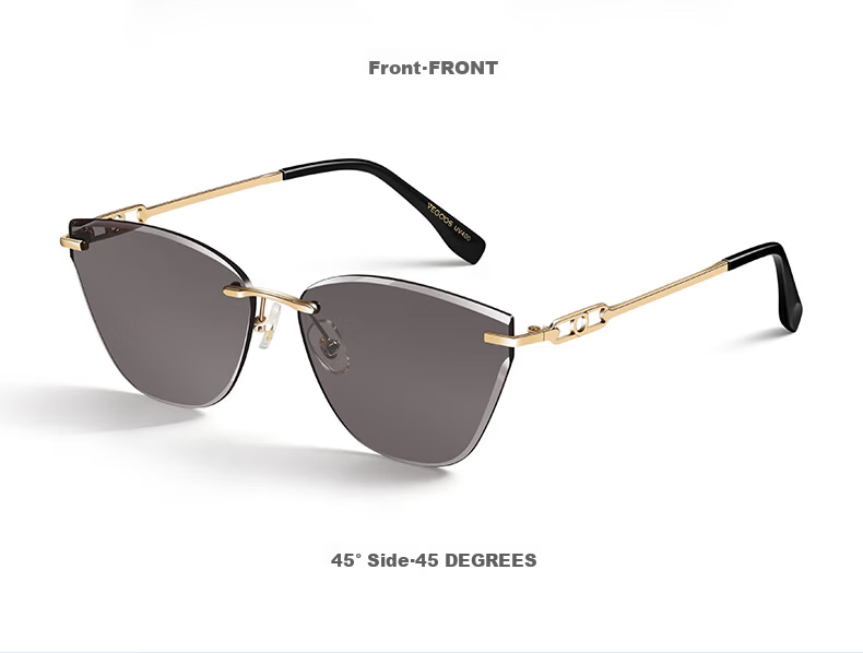 VEGOOS HD Nylon Frameless Cat Eye Sunglasses UV Protection Sun Shades for Men and Women 12