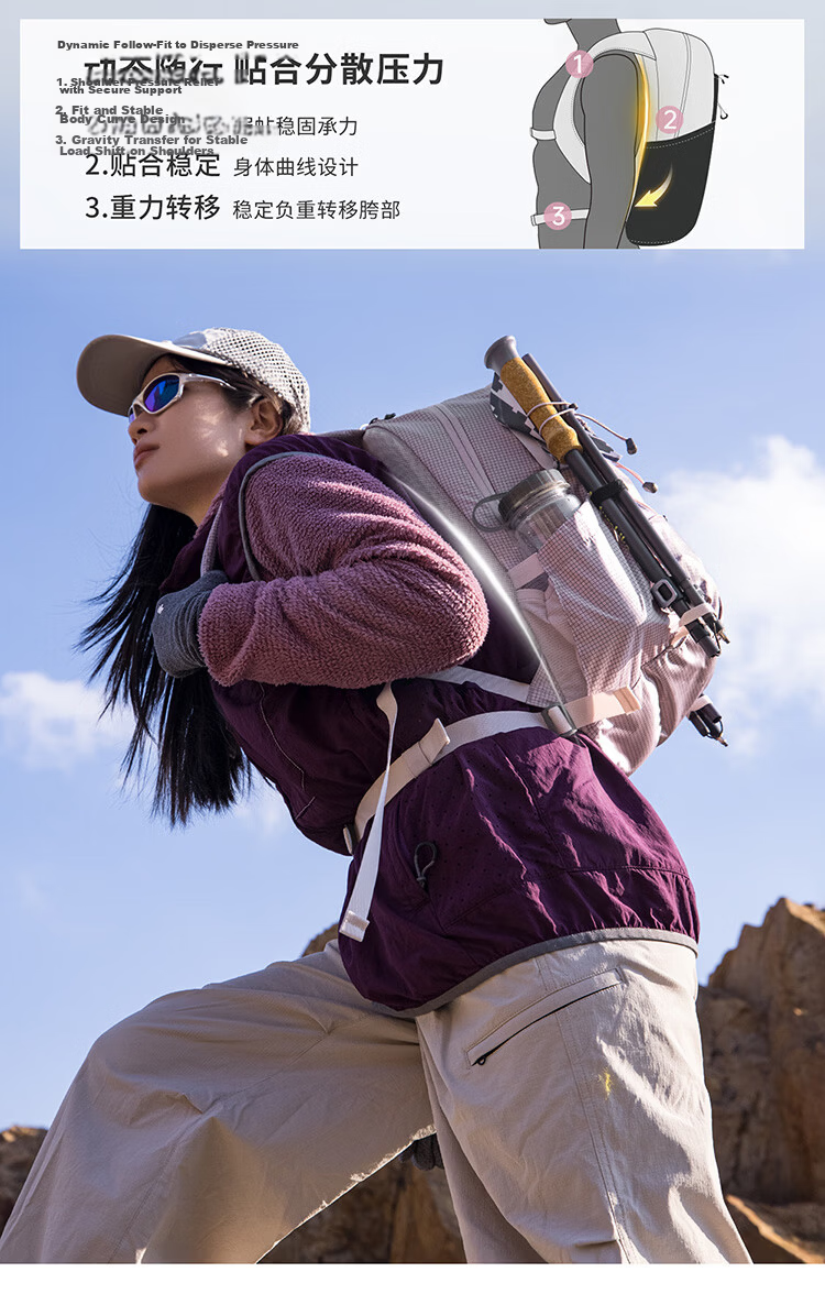 Naturehike Nuokelongwa Base 20L Lightweight Hiking Backpack Unisex Outdoor Mountaineering Travel Casual Double Shoulder Bag 4