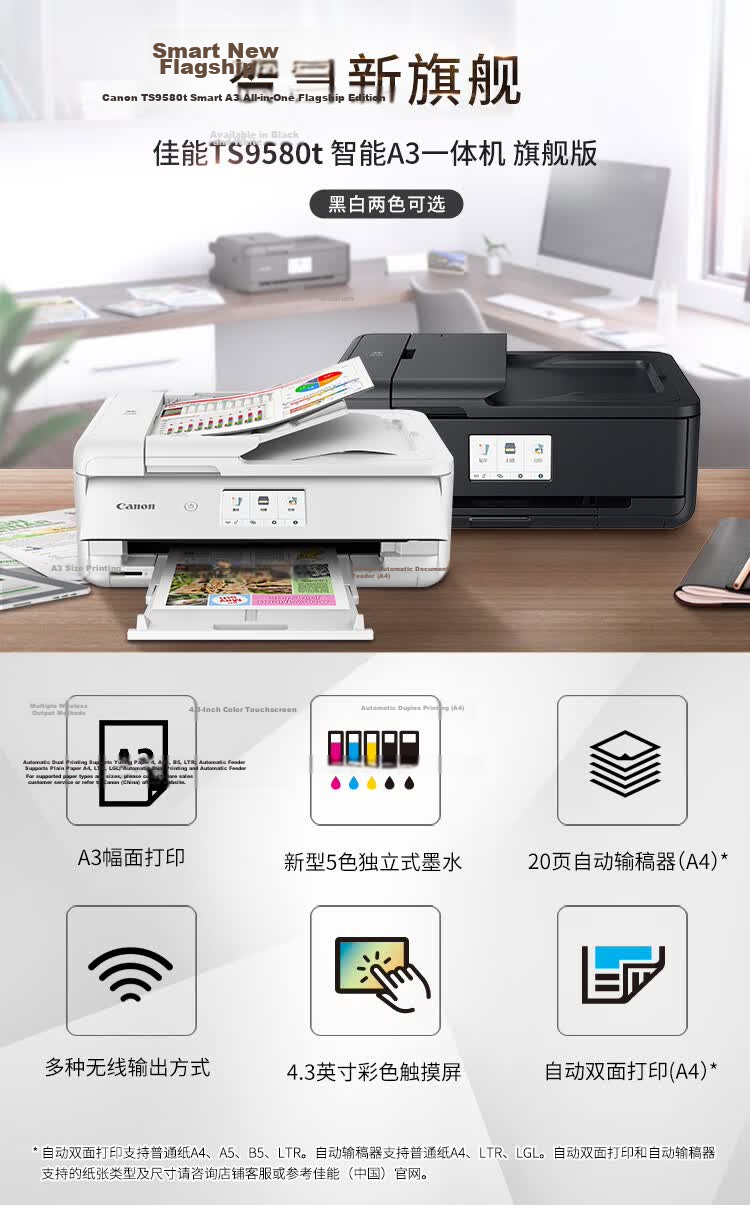 Canon TS9580t A3/A4 Color Inkjet Commercial Printer Copier Scanner Wireless 1