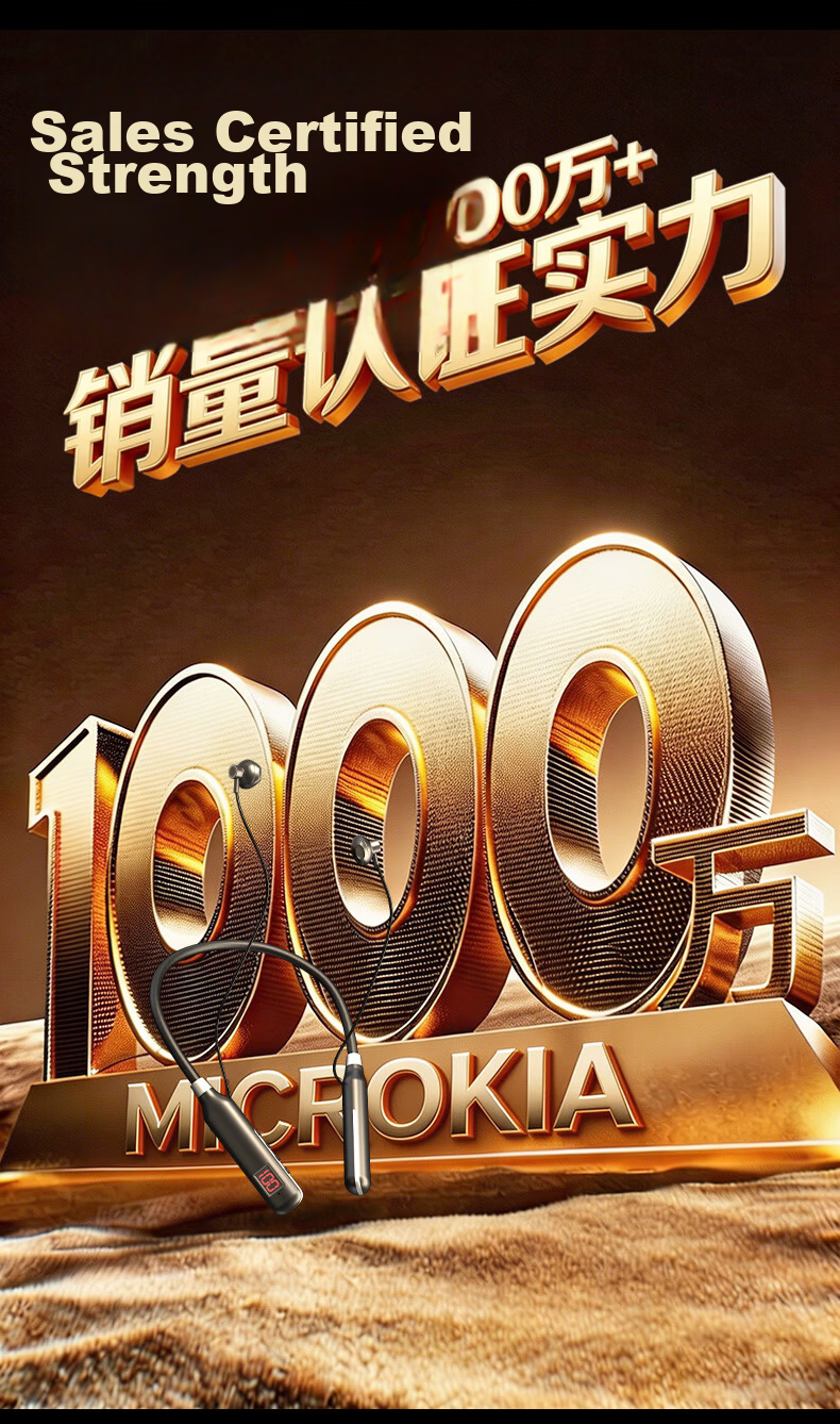 MICROKIA 2026 Latest Neckband Semi-In-Ear Bluetooth Earphones Wireless Magnetic High-Quality Sound Top 10 Long Battery Life Sports Running Cycling Headset 2