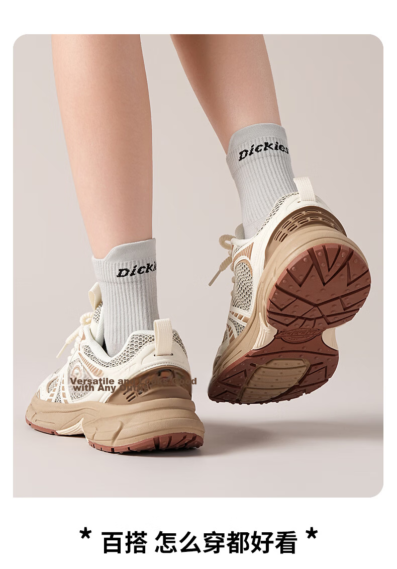 Dickies Men's Mid-Calf Socks Breathable Comfortable Sweat-Absorbing Long-Staple Cotton 10A Antibacterial Odor-Resistant Sports Anti-Pilling Cotton Socks 9