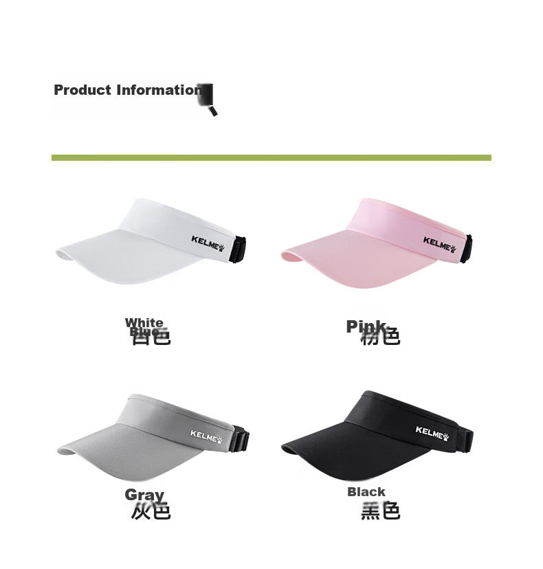 KELME Women's Summer Sun Protection Cap with Open Top for Running Outdoor Sports UV Protection Golf Marathon Tennis Hat 13