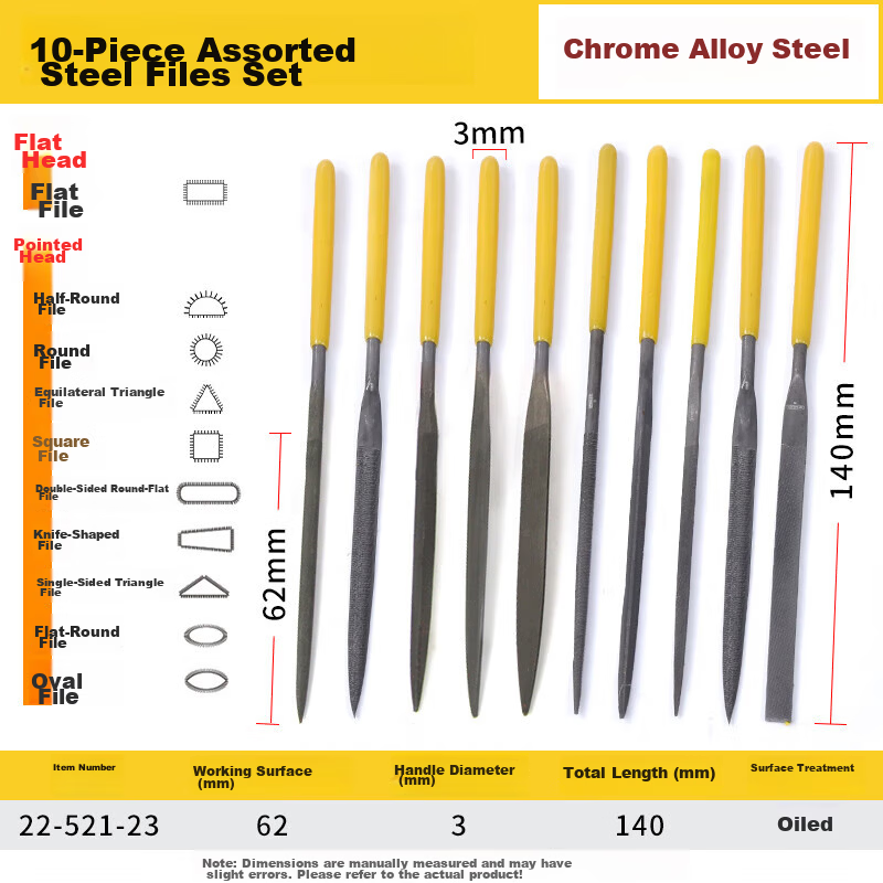 STANLEY 10-Piece Diamond Shaping File Set 4x160mm 22-324-23 8
