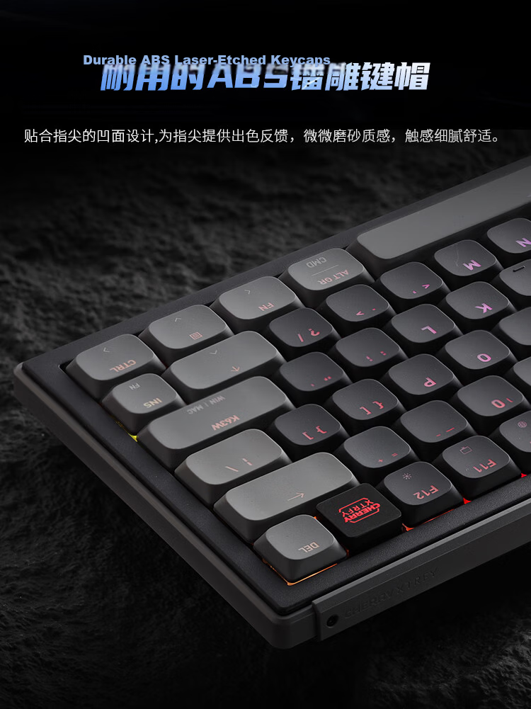 CHERRY K63W PRO Low Profile UWB Wireless Dual Mode Mechanical Keyboard RGB Backlit Business Office Slim Portable Gasket Structure 77-Key Gaming Wired Keyboard 8