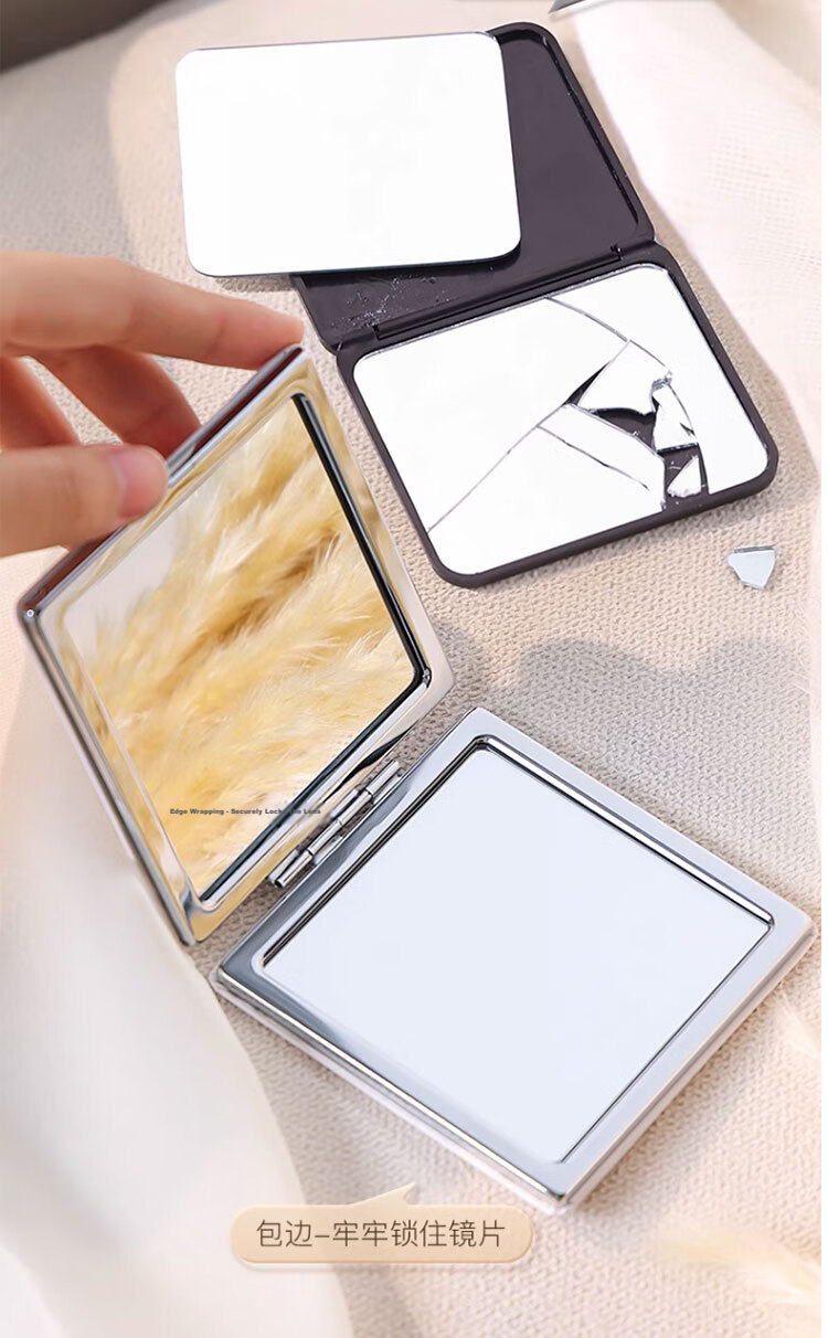 GOOOD Double-Sided Small Mirror Portable Makeup Mirror Exquisite Men's Pocket Folding Mini Handheld Round Mirror 9