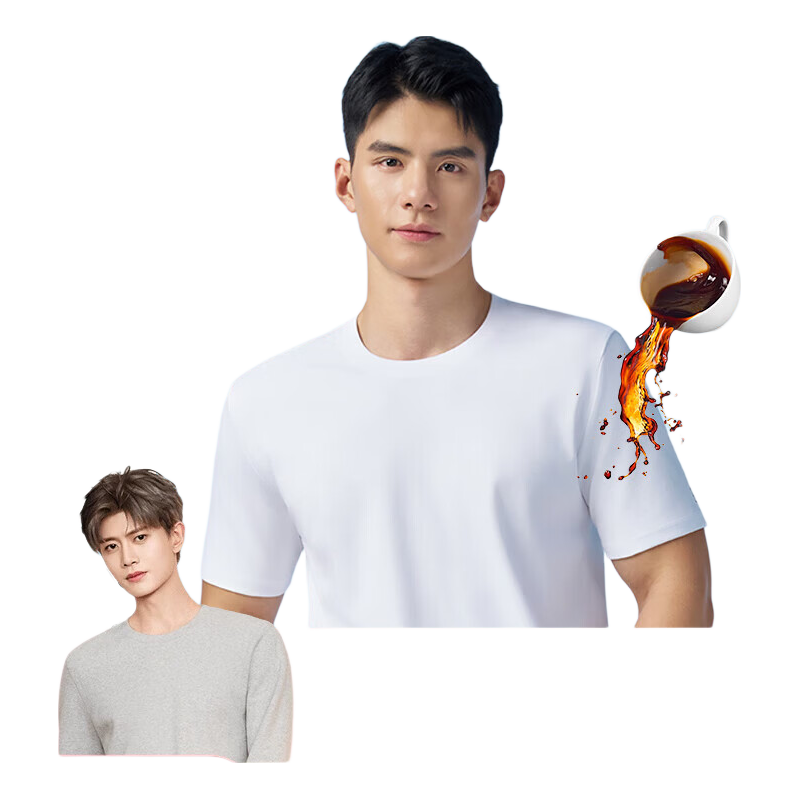 Langsha 25th Anniversary New Arrival [Ren Jialun Celebrity Endorsed Quality] White Heavyweight Pure Cotton Short Sleeve T-Shirt for Men and Women
