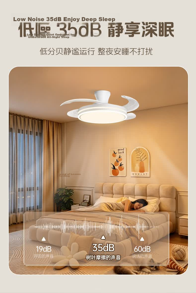 AOC 42-inch Ceiling Fan Light with Pure Light Source for Dining Room, Living Room, Bedroom - Integrated Ceiling Fan Lamp with Installation Included 13