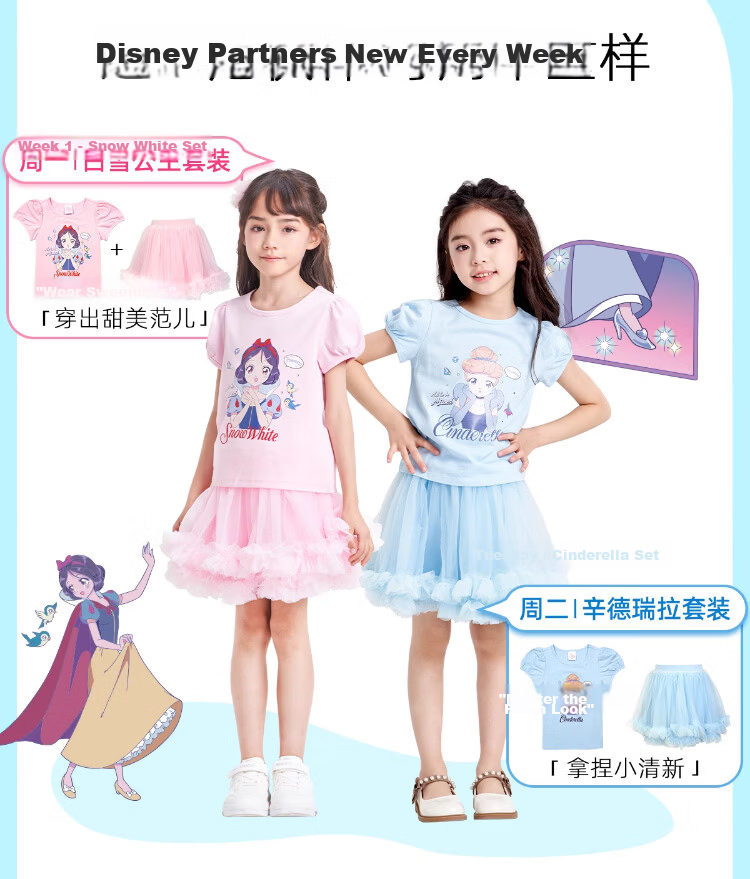 Disney 2026 New Summer Boys' 100% Cotton Short Sleeve T-Shirt and Shorts Breathable Cool Performance Stitch 140CM 2