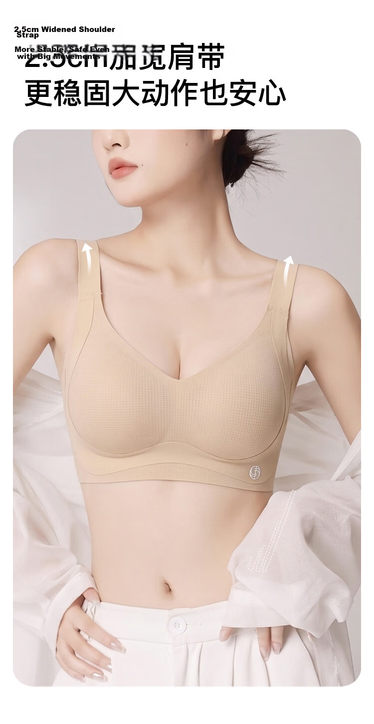 GRACEWELL Thin Breathable Seamless Invisible Bra Foundation for Sagging Underbust, Push-Up and Side Support Bra 8