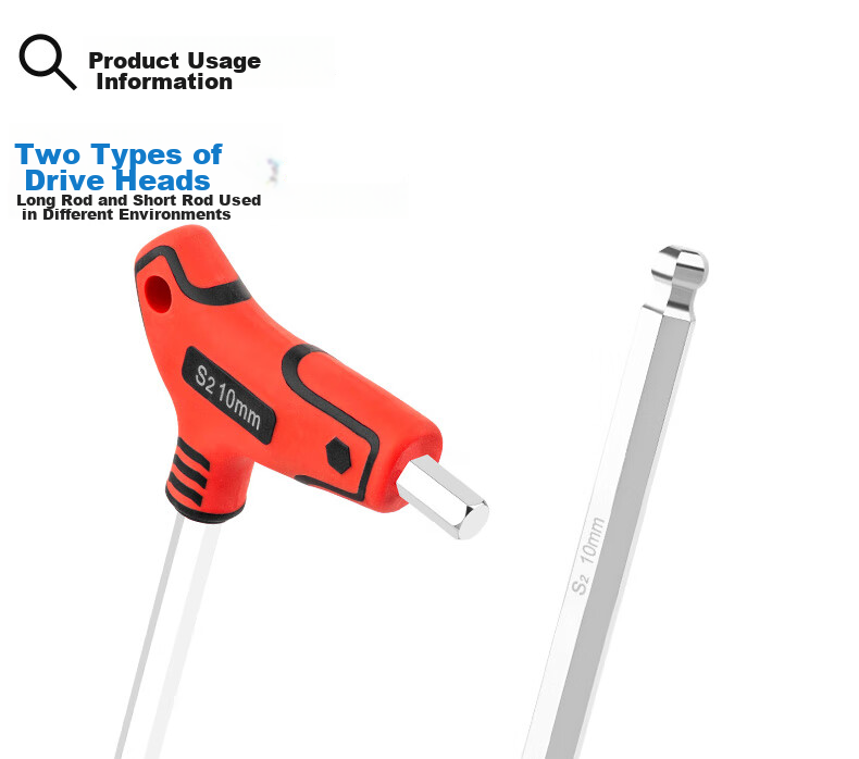 Kuanteng T-Handle Professional Hex Key Wrench Set 6-Sided Hexagon Screwdriver High Hardness Extended Hex Industrial Grade Tool 2