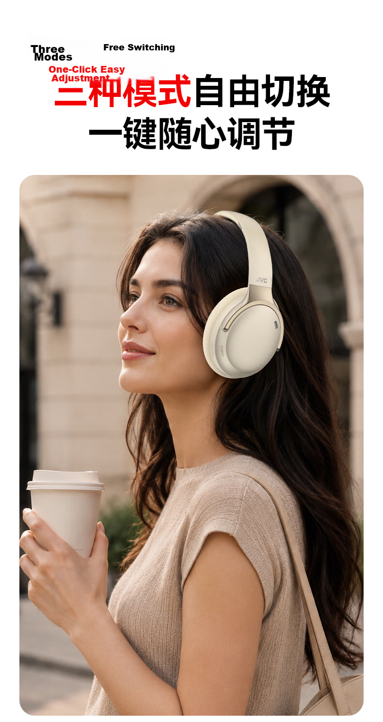 JVC HJ-MH50P 2026 New Over-Ear Bluetooth Headphones ANC Active Noise Cancelling Multi-Device Connection Comfortable Wear Long Battery Life Compatible with Huawei and Apple Black 7