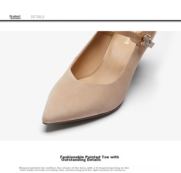Le Saunda 2026 Spring New Women's Pointed Toe Lambskin Stiletto Mary Jane Flats 7M64901 Milk Tea Apricot BES36 4
