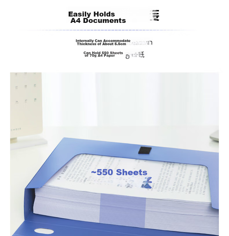 Deli 1 Piece 35mm A4 Plastic File Box, Thick Document Box for Files, Financial Records, Exam Storage 5682 7