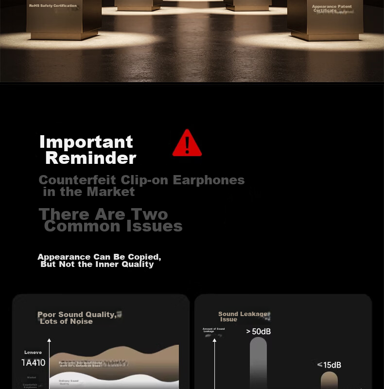 Lenovo Bone Conduction Concept Bluetooth Ear Clip Open Wireless Non-In-Ear Bluetooth 5.4 Headphones Sports Running Call Noise Cancelling Long Battery Life HD Sound TA410 Storm Gray 3