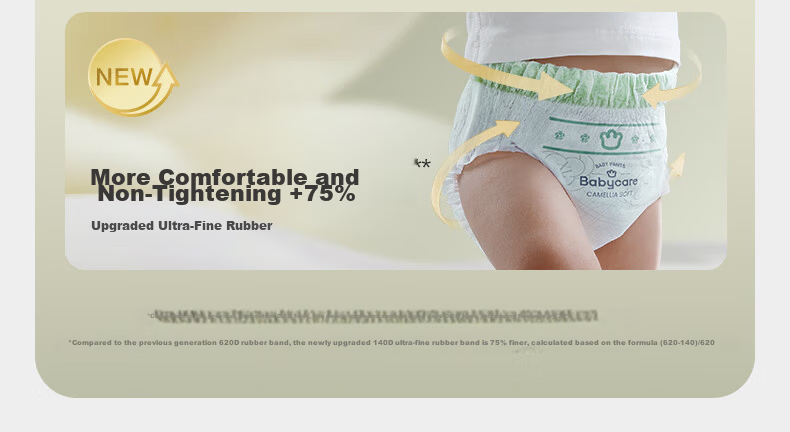 Babycare Jinshan Camellia Pull-Up Pants XL 25pcs (12-17kg) Baby Diapers Ultra-Thin Breathable Newborn Soft Bloom Pants 4