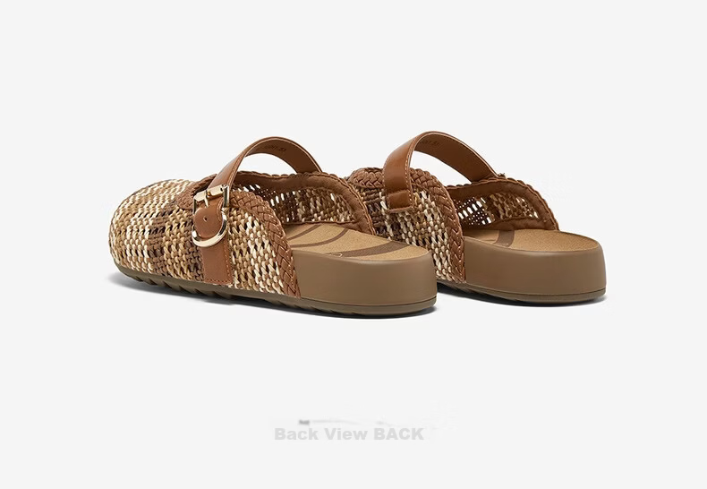 BASTO Woven Hollow Breathable Platform Birkenstock Style Women's Slippers D5116BH6 26