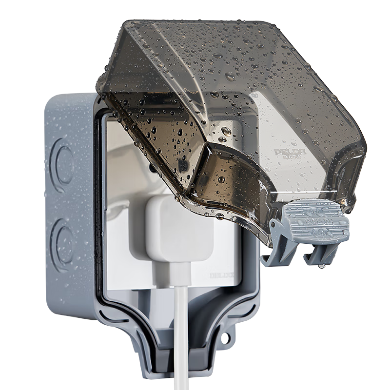 DELIXI Switch Socket Waterproof Box IP66 Outdoor Rainproof Splash-proof Box Enlarged Thickened Sealed Rainproof 86 Type Single Gang