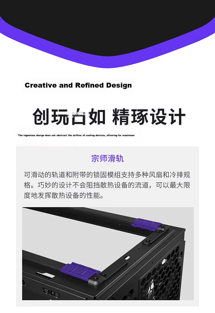 CoolerMaster HAF II 500 EATX Computer Case Master Sliding Rail/22040 Thickened Fan/Dual Mode GPU Bracket/Supports 4 Dual-Slot GPUs/Top-tier IO Panel 10