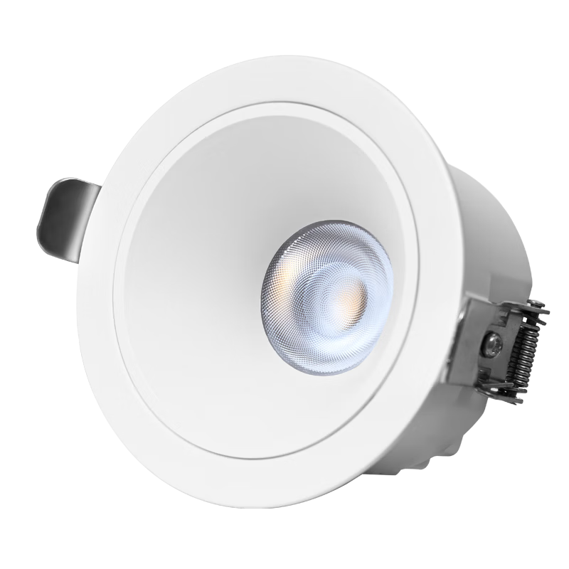 Panasonic Hongfang LED Recessed Full-Spectrum Anti-Glare Metal Aluminum Downlight 7W 4000K Black Cup 75-80mm Cutout Living Room