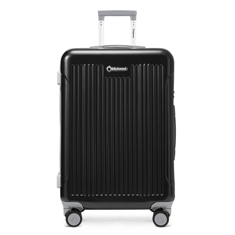 Diplomat 24-Inch Large Capacity Expandable Luggage Suitcase with Password Lock for Men And Women, Travel Trolley Case TC-6013TM Black