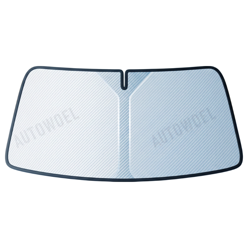 AUTOWOEL True Double-Layer Car Sunshade Umbrella Front Windshield Sunshade Curtain Heat Insulation Sunscreen Windshield Cover for Tesla