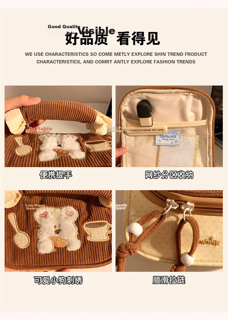 AMOR HOUR Cute Handheld Pencil Case High-Value Sweetheart Butterfly Stationery Bag Girls Dopamine Study Supplies Large Capacity Student Multifunctional Storage Bag Birthday Gift 4