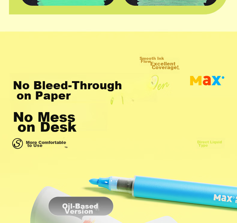 M&G 36-Color Acrylic Marker Pens MAX Foldable Direct Ink Children's Student Drawing Graffiti Hand-Painted Birthday Gift 15