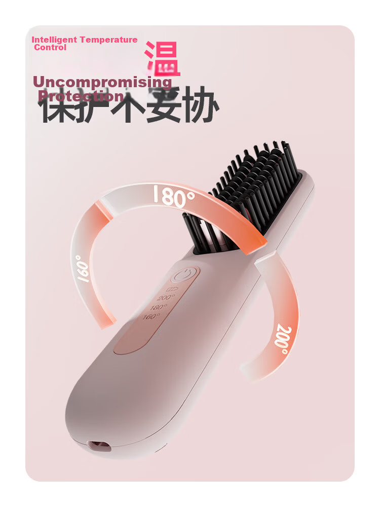 FIFN Wireless Hair Straightening Brush with 200 Million Negative Ions, Damage-Free, Portable, Long Battery Life, Smooth Hair Instantly, High Volume, Frizz Control, New Year Gift 6