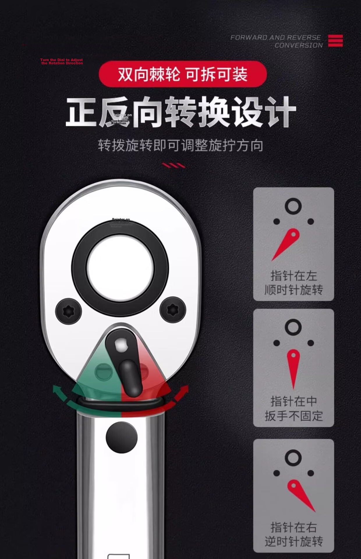 HUGE Torque Wrench 1/2" (1/2-28-210Nm) Torque Ratchet Wrench Dual Direction 72-Tooth Ratchet 7