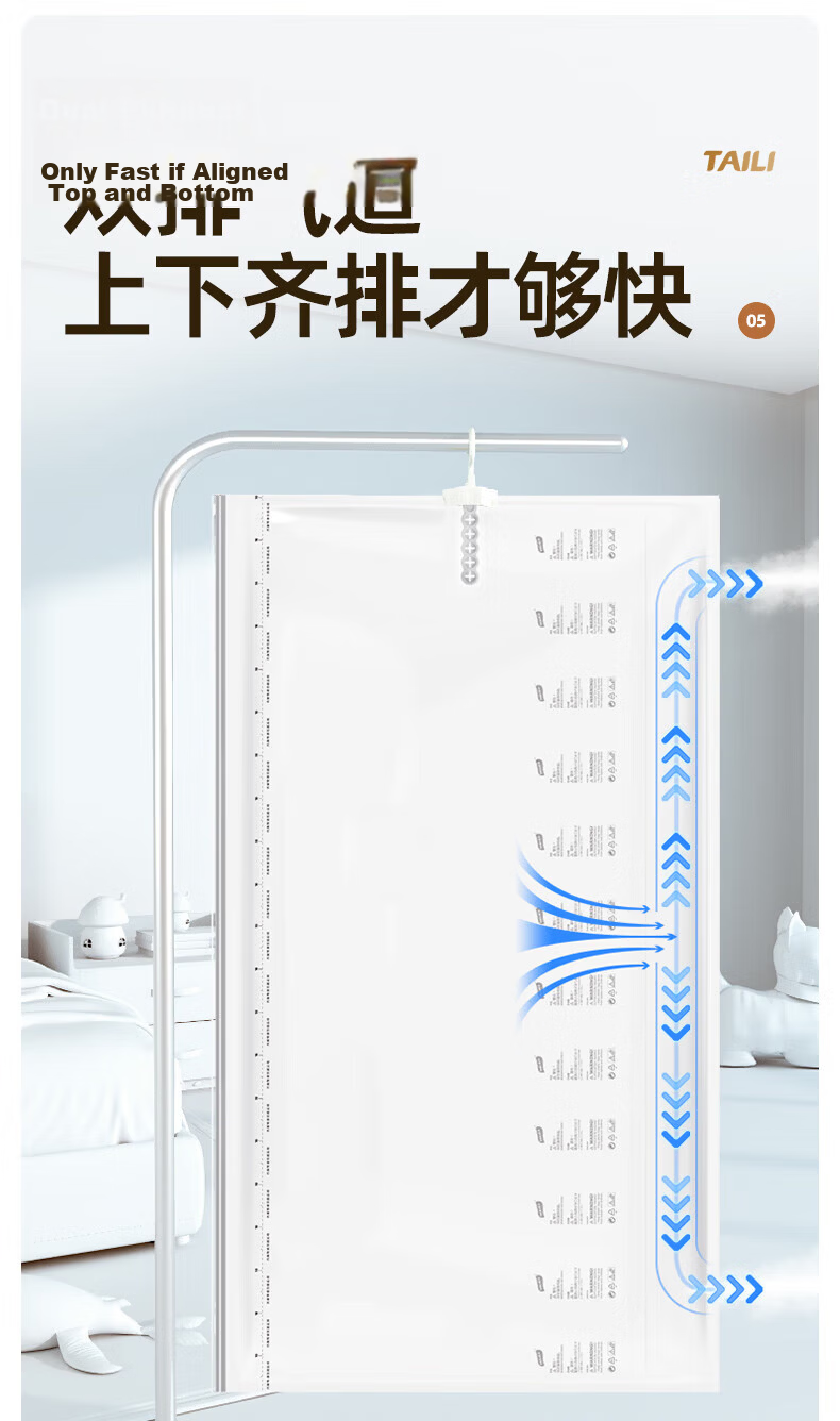 Taili Down Jacket Vacuum Fabric Hanging Clothes Storage Bag Hanging Compression Coat Dustproof Cover 105*70cm 5